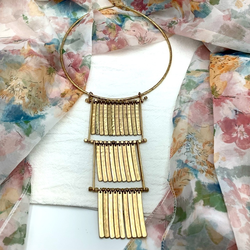 😎50%off Robert Lee Morris Golden Bib Necklace #1SN